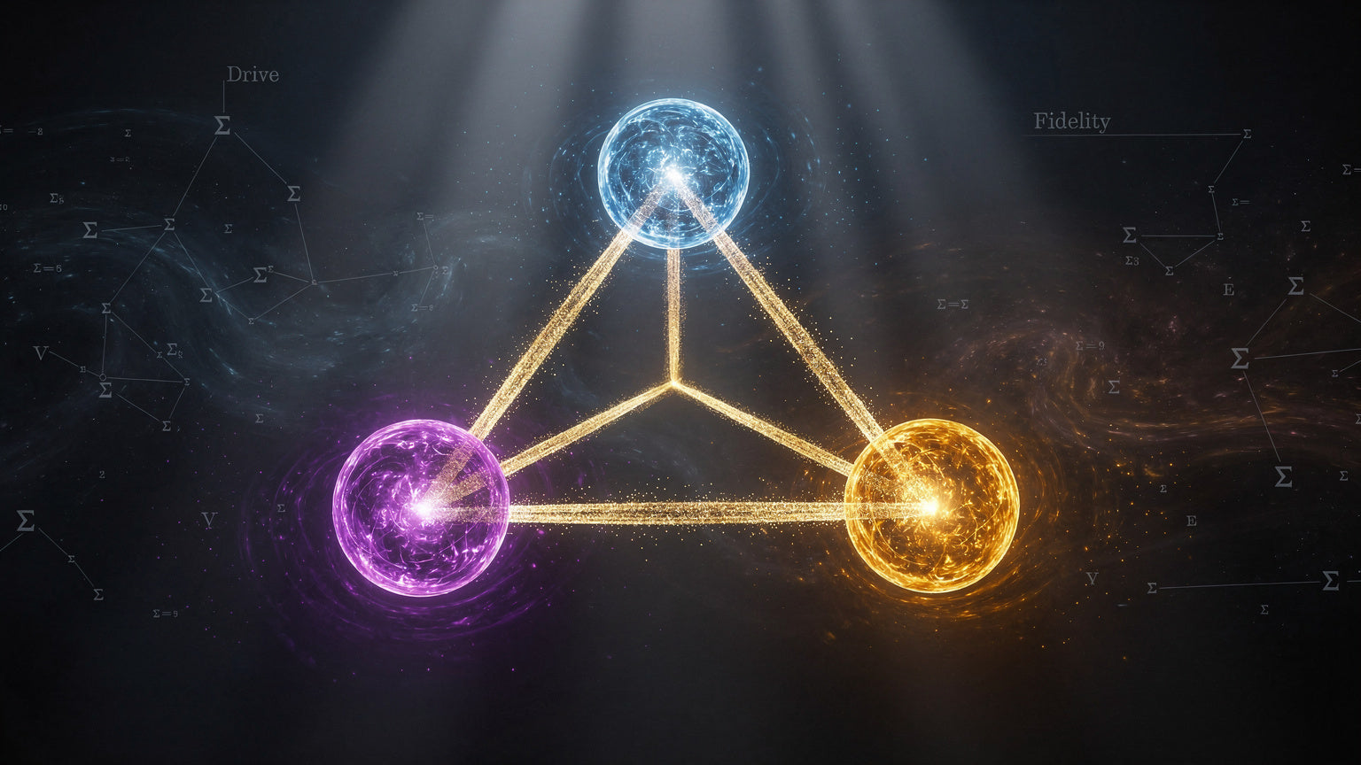 The Scaling Triad Research Paper — Cover showing Drive, Fidelity, and Velocity network visualization